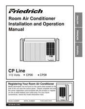 Friedrich CP08E10 Manual De Instalación Y Operación