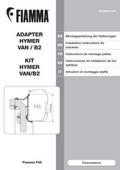 Fiamma ADAPTER HYMER VAN/B2 350 Instrucciones De Instalacion De Los Estribos