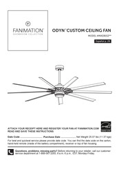 Fanimation Odyn Custom FPD8152BLW-72BLW Manual De Instrucciones