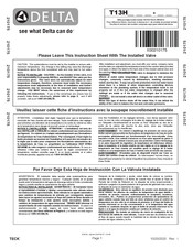 Delta TECK T13H333-20 Hoja De Instrucción