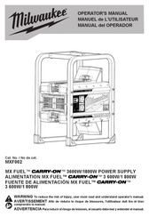 Milwaukee MX FUEL CARRY-ON MXF002 Manual Del Operador