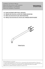 Toto TBW07025U Manual De Instrucciones Y Del Propietario