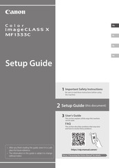 Canon Color imageCLASS X MF1333c Guía De Configuración