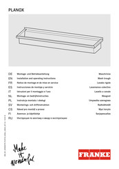 Franke PLANOX PL6TCS Instrucciones De Montaje Y Servicio