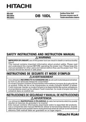 Hitachi Koki DB 10DL Instrucciones De Seguridad Y Manual De Instrucciones