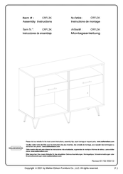 Walker Edison CRFL3KDW Instrucciones De Ensamblaje