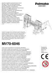 Lemeks Palmako MV70-2421 Instrucciones De Montaje, Instalación Y Mantenimiento