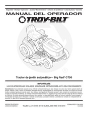 Troy-Bilt Big Red GT50 Manual Del Operador