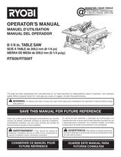 Ryobi RTS08T Manual Del Operador