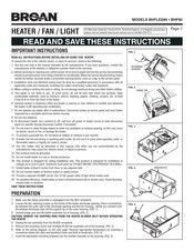 Broan-NuTone BHF80 Manual De Instrucciones