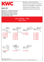 KWC ORCINO - 2009 K.11.72.02 Instrucciones De Montaje Y Servicio