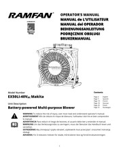 Euramco RAMFAN EX50LI-40VDC MAKITA Manual Del Operador