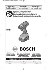 Bosch IDS181 Instrucciones De Funcionamiento Y Seguridad