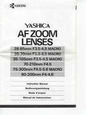 Kyocera YASHICA 70-210mm F4.5 Manual De Instrucciones