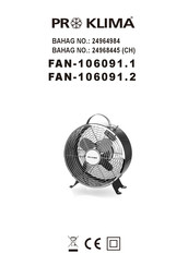 ProKlima FAN -106091 .1 Manual De Instrucciones