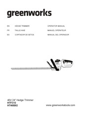 GreenWorks HT40B02 Manual Del Operador