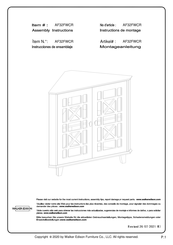 Walker Edison Gwen AF32FWCRBL Instrucciones De Ensamblaje