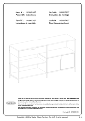 Walker Edison BS58KEAST Instrucciones De Montaje