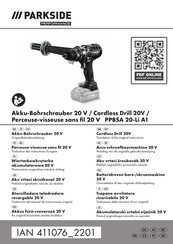 Parkside PPBSA 20-Li A1 Traduccion Del Manual De Instrucciones Originale