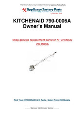 KitchenAid 790-0007A Instrucciones De Instalación Y Manual De Uso Y Cuidado