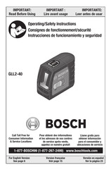 Bosch GLL2-40 Instrucciones De Funcionamiento Y Seguridad