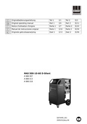 Schneider Airsystems MAS 500-10-60 D-Silent Manual De Instrucciones Original