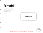 Rimoldi 527 Libro De Instrucciones