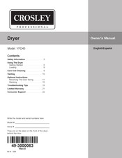 Crosley Professional YFD45 Manual De Instrucciones