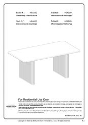 Walker Edison HEAD2DBLVS Instrucciones De Ensamblaje