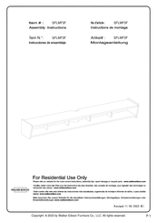 Walker Edison SFLMF3F Instrucciones De Ensamblaje