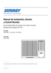 SURREY UCVE09REF Manual De Instalación, Usuario