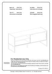 Walker Edison Braxton BRXETMCDW Instrucciones De Ensamblaje