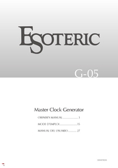 Teac ESOTERIC G-05 Manual Del Usuario