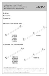 Toto YG20036 Manual De Instrucciones Y Del Propietario