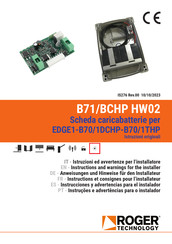 Roger Technology B71/BCHP HW02 Instrucciones Y Advertencias Para El Instalador