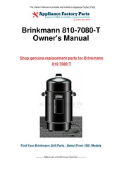 Brinkmann GOURMET 810-7080-T Manual Del Propietário