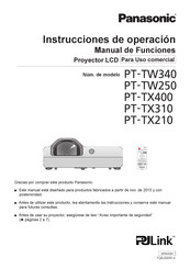 Panasonic PT-TX310 Instrucciones De Operación