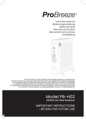 ProBreeze PB-H02 Manual De Instrucciones