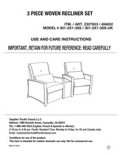 Pacific Casual 301-2X1-3SS Instrucciones De Montaje