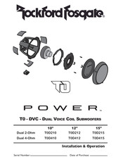 Rockford Fosgate Power T0 DVC T0D412 Instalación Y Operación