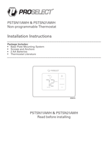 ProSelect PSTSN11AWH Instrucciones Para La Instalación