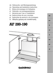 Gaggenau AF 280-190 Instrucciones De Uso Y Montaje