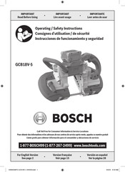 Bosch GCB18V-5B26 Instrucciones De Funcionamiento Y Seguridad