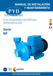 PYD Electrobombas BP Serie Manual De Instalación Y Mantenimiento