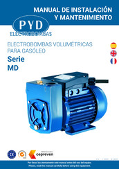 PYD Electrobombas MD Serie Manual De Instalación Y Mantenimiento