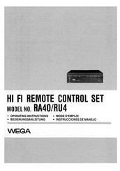 Wega RA40/RU4 Instrucciones De Manejo