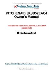 KitchenAid Ultra Power 5KSB52EAC4 Instrucciones Y Recetas