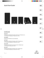 Behringer EUROLIVE VP2520 Guia De Inicio Rapido