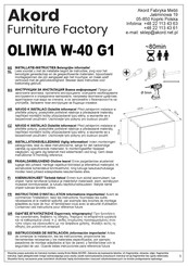 Akord OLIWIA W-40 G1 Instrucciones De Instalación