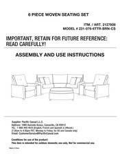 Pacific Casual 231-079-6TTR-BRN-CS Instrucciones De Montaje Y Uso